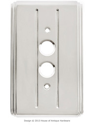 Streamline Push Button Switch Plate - Single Gang in Polished Nickel.